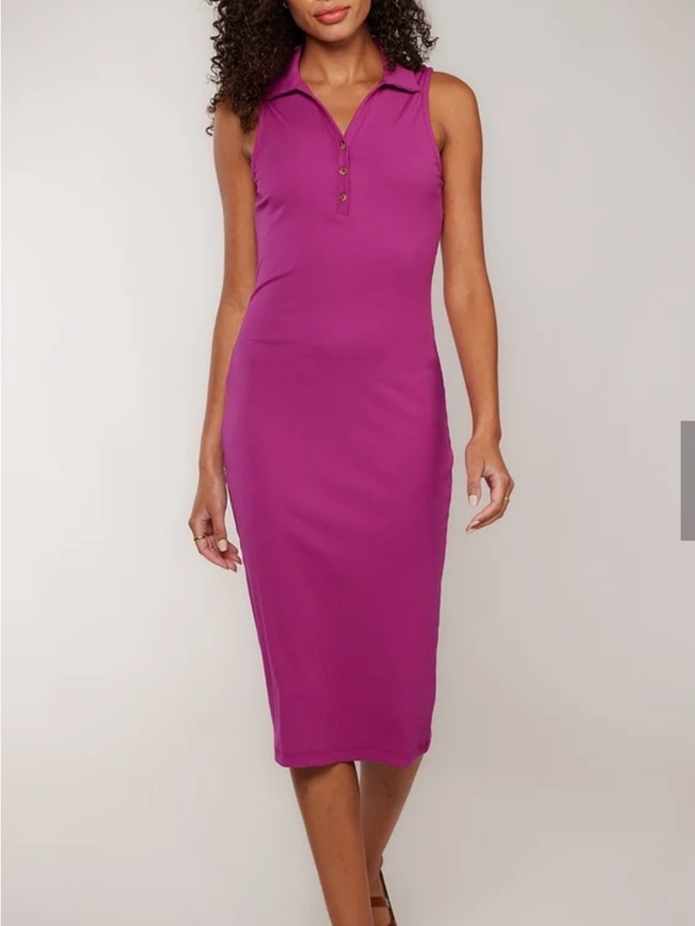 Nordstrom Brand Matty M Sleeveless Polo Midi Dress